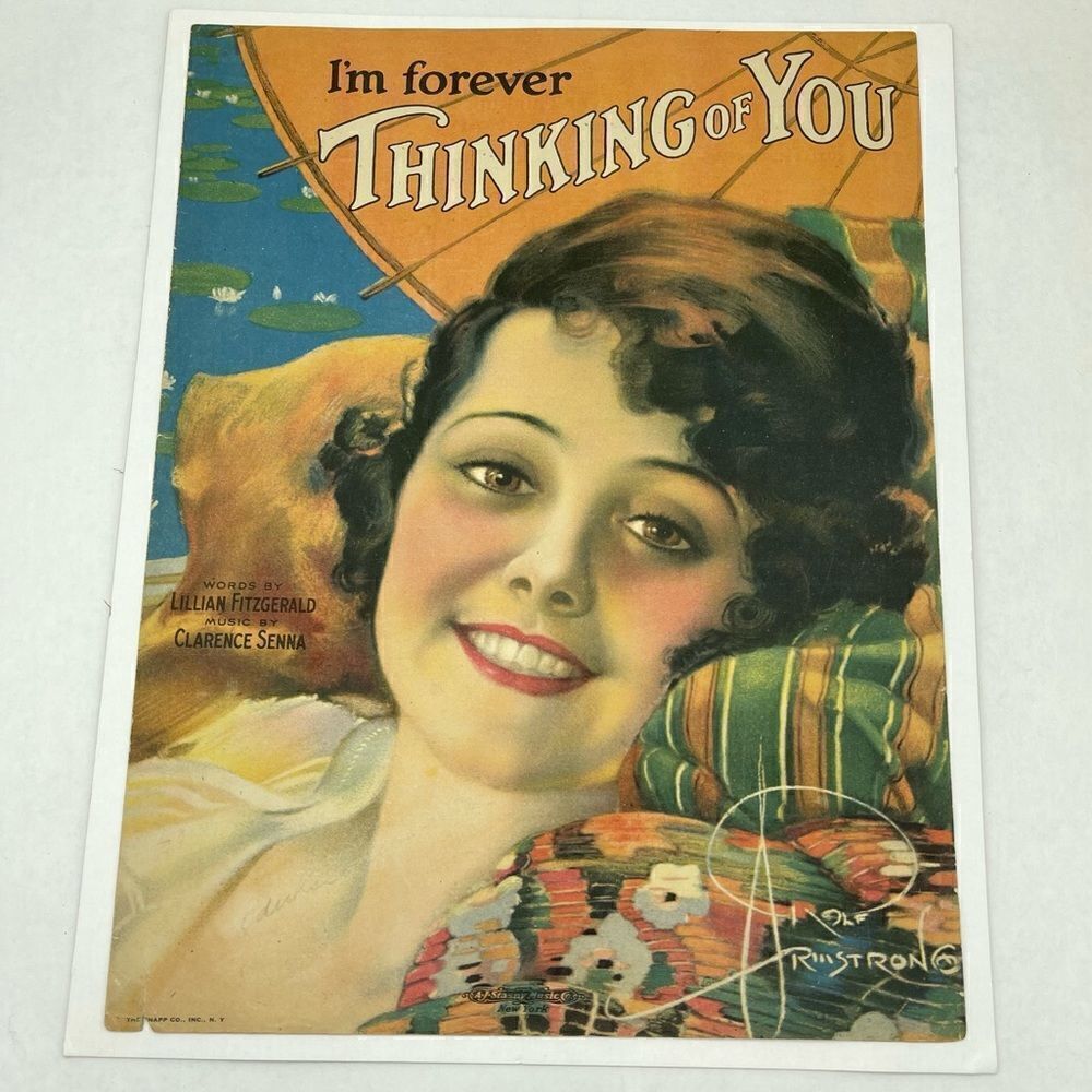 I’m Forever Thinking of You Illustrated by Rolf Armstrong 1919 Sheet Music - Picture 11 of 16